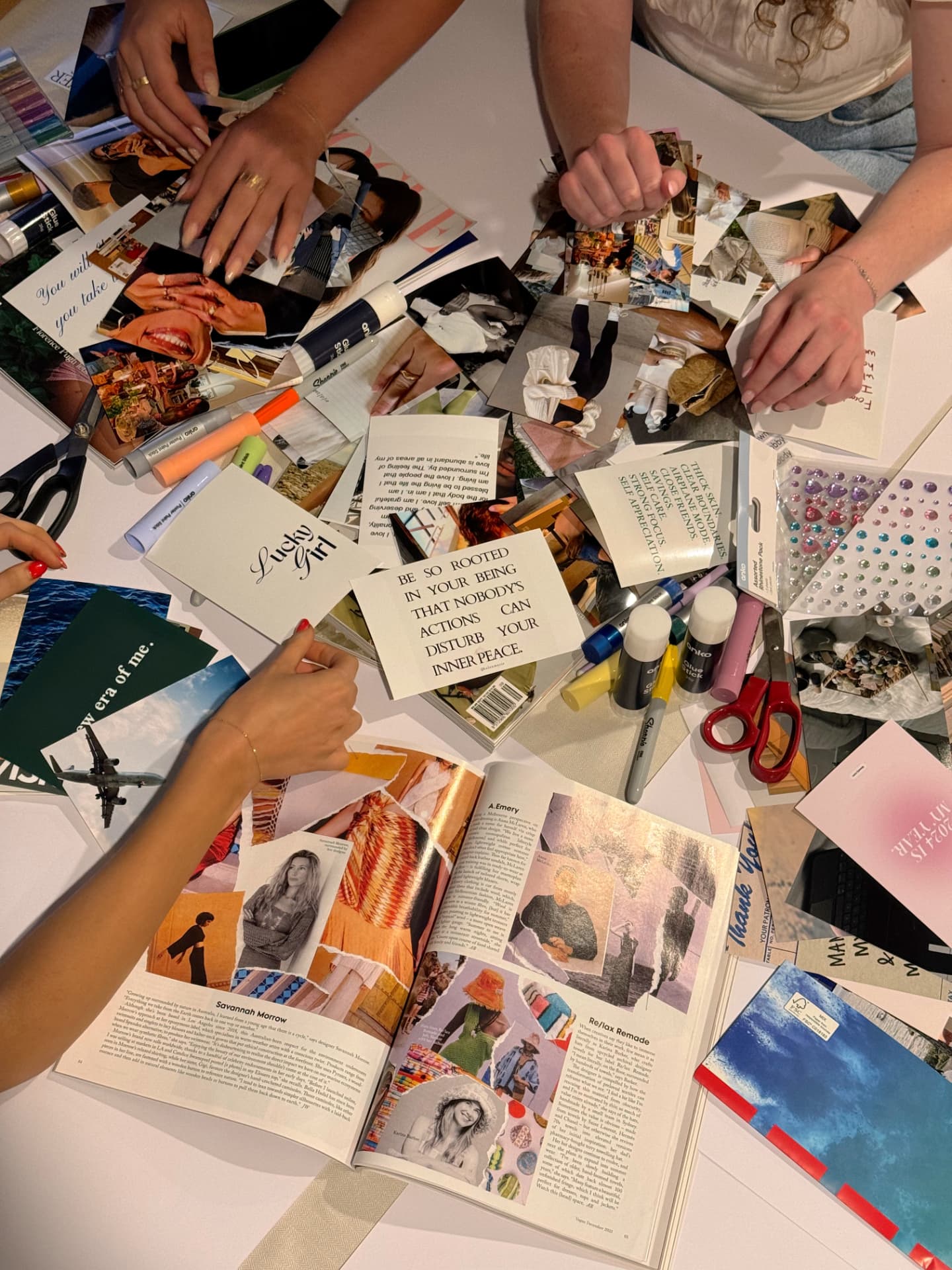 Members making moodboards at a creative Third Social Club gathering